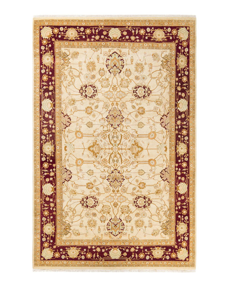 One-of-a-Kind Imported Hand-knotted Area Rug  - Ivory, 6' 2" x 9' 5" - Modern Rug Importers