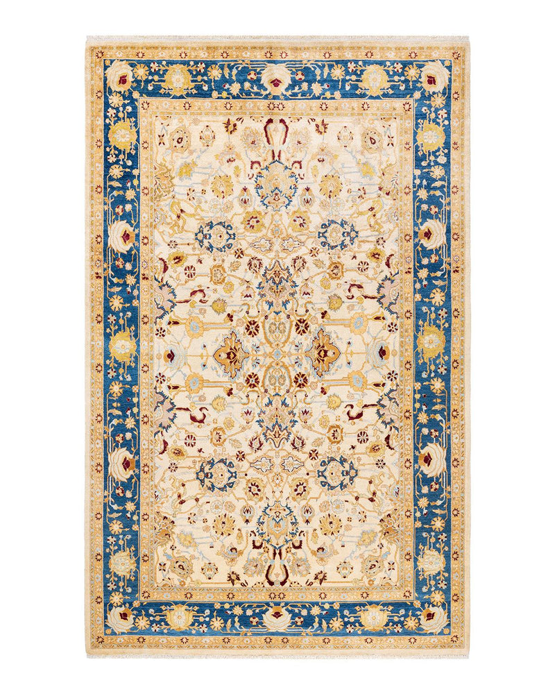 One-of-a-Kind Imported Hand-knotted Area Rug  - Ivory,  6' 2" x 9' 9" - Modern Rug Importers