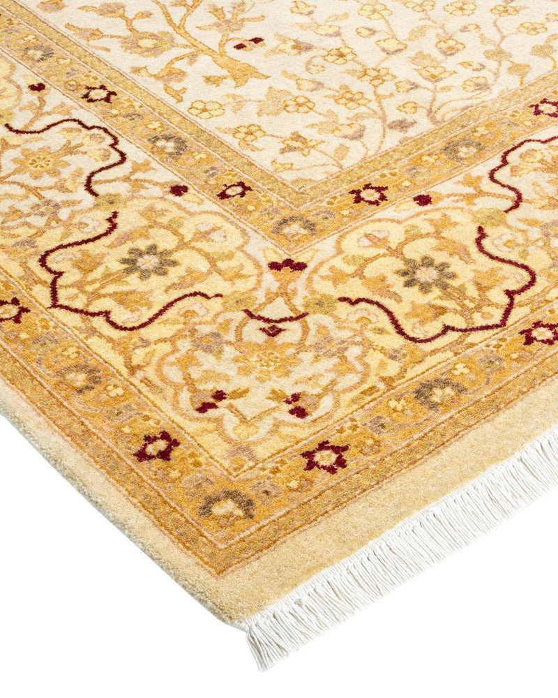 One-of-a-Kind Imported Hand-Knotted Area Rug  - Ivory, 6' 3" x 8' 9" - Modern Rug Importers