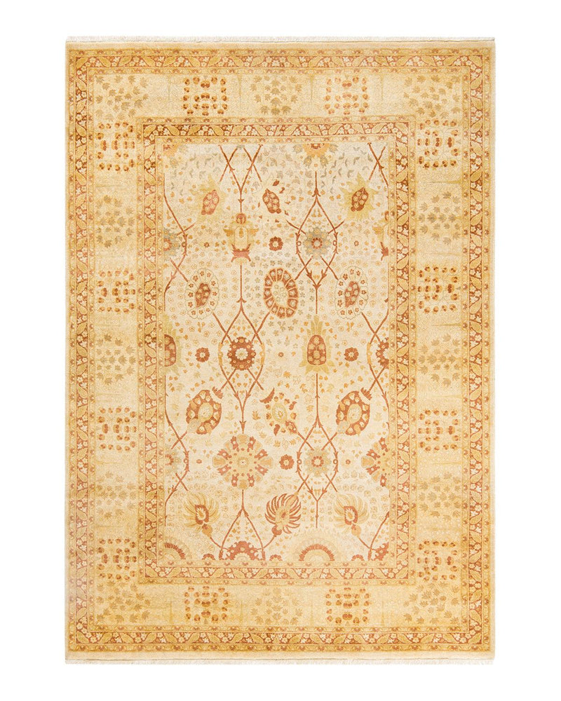 One-of-a-Kind Imported Hand-knotted Area Rug  - Ivory, 6' 4" x 8' 10" - Modern Rug Importers