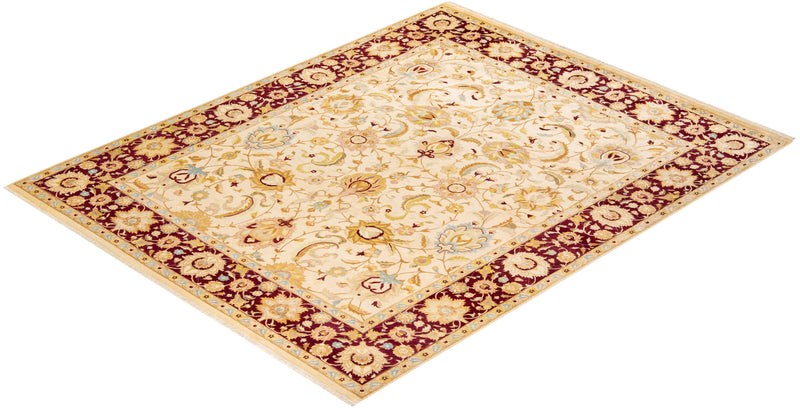 One-of-a-Kind Imported Hand-knotted Area Rug  - Ivory, 7' 10" x 9' 10" - Modern Rug Importers