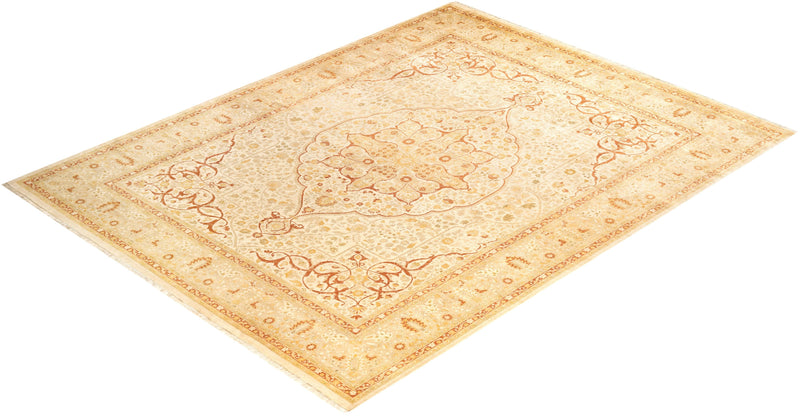 One-of-a-Kind Imported Hand-Knotted Area Rug  - Ivory, 8' 0" x 10' 3" - Modern Rug Importers