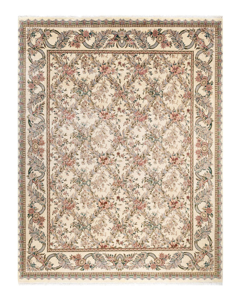 One-of-a-Kind Imported Hand-knotted Area Rug  - Ivory,  8' 0" x 10' 6" - Modern Rug Importers