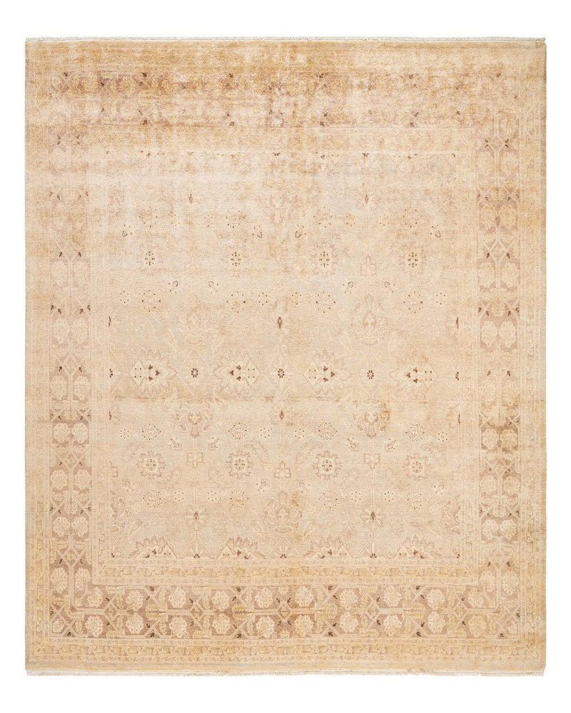 One-of-a-Kind Imported Hand-knotted Area Rug  - Ivory, 8' 0" x 8' 0" - Modern Rug Importers