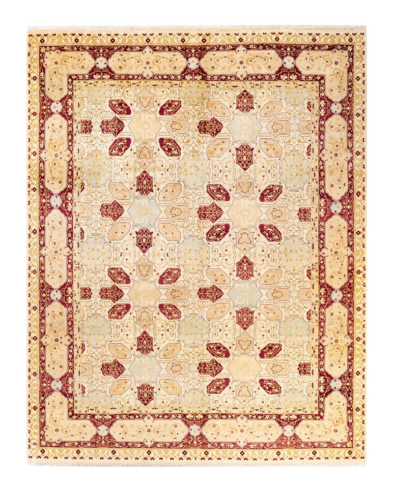 One-of-a-Kind Imported Hand-Knotted Area Rug  - Ivory, 8' 1" x 10' 4" - Modern Rug Importers