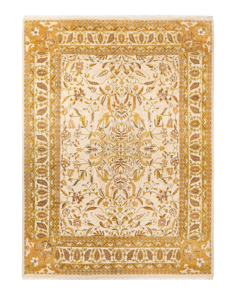 One-of-a-Kind Imported Hand-Knotted Area Rug  - Ivory, 8' 1" x 10' 9" - Modern Rug Importers