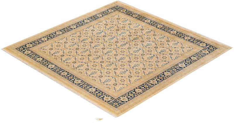 One-of-a-Kind Imported Hand-knotted Area Rug  - Ivory, 8' 1" x 8' 1" - Modern Rug Importers