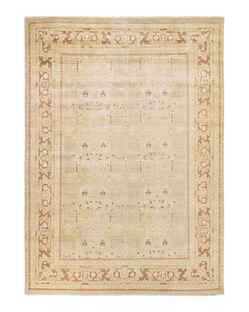 One-of-a-Kind Imported Hand-knotted Area Rug  - Ivory, 8' 10" x 12' 2" - Modern Rug Importers