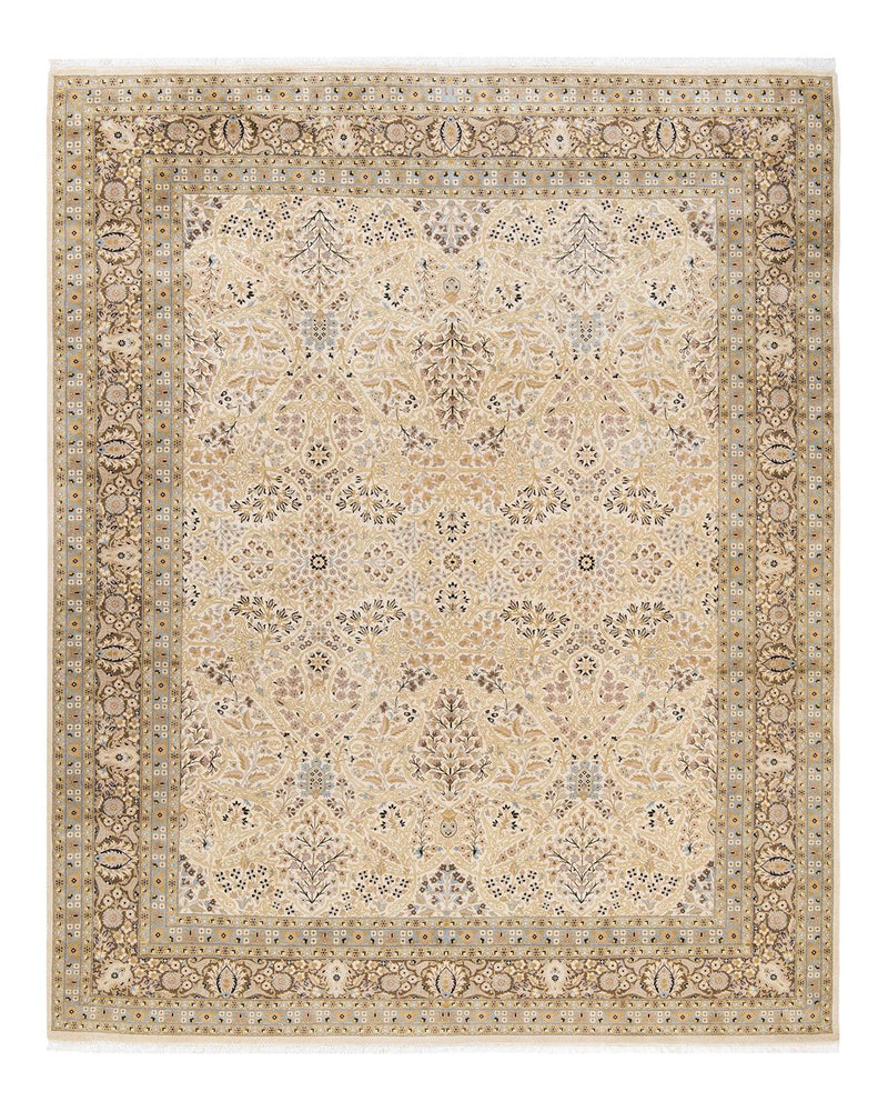 One-of-a-Kind Imported Hand-Knotted Area Rug  - Ivory,  8' 2" x 10' 1" - Modern Rug Importers