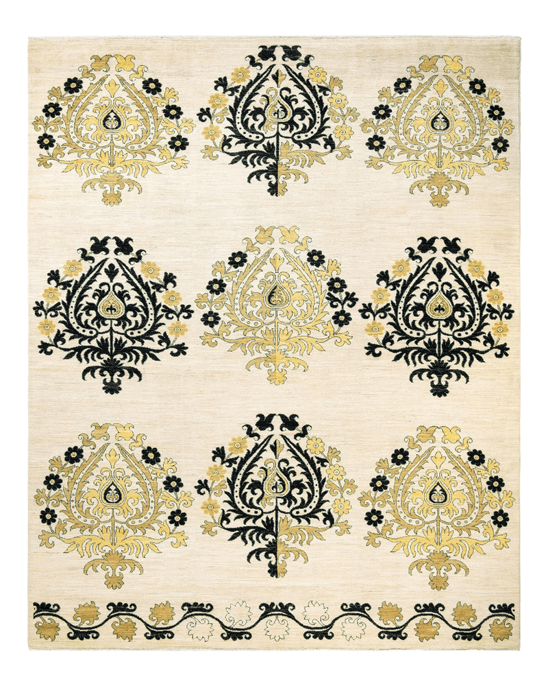 One-of-a-Kind Imported Hand-knotted Area Rug  - Ivory, 8' 5" x 10' 4" - Modern Rug Importers