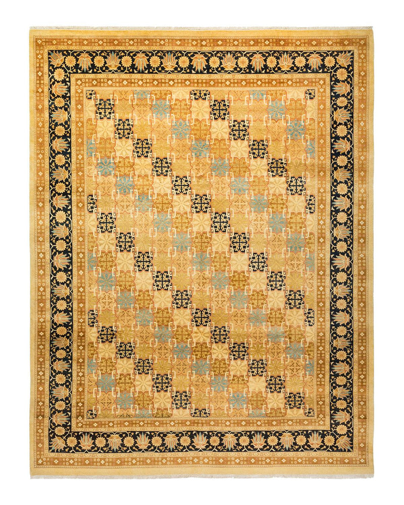 One-of-a-Kind Imported Hand-knotted Area Rug  - Ivory, 9' 1" x 11' 10" - Modern Rug Importers