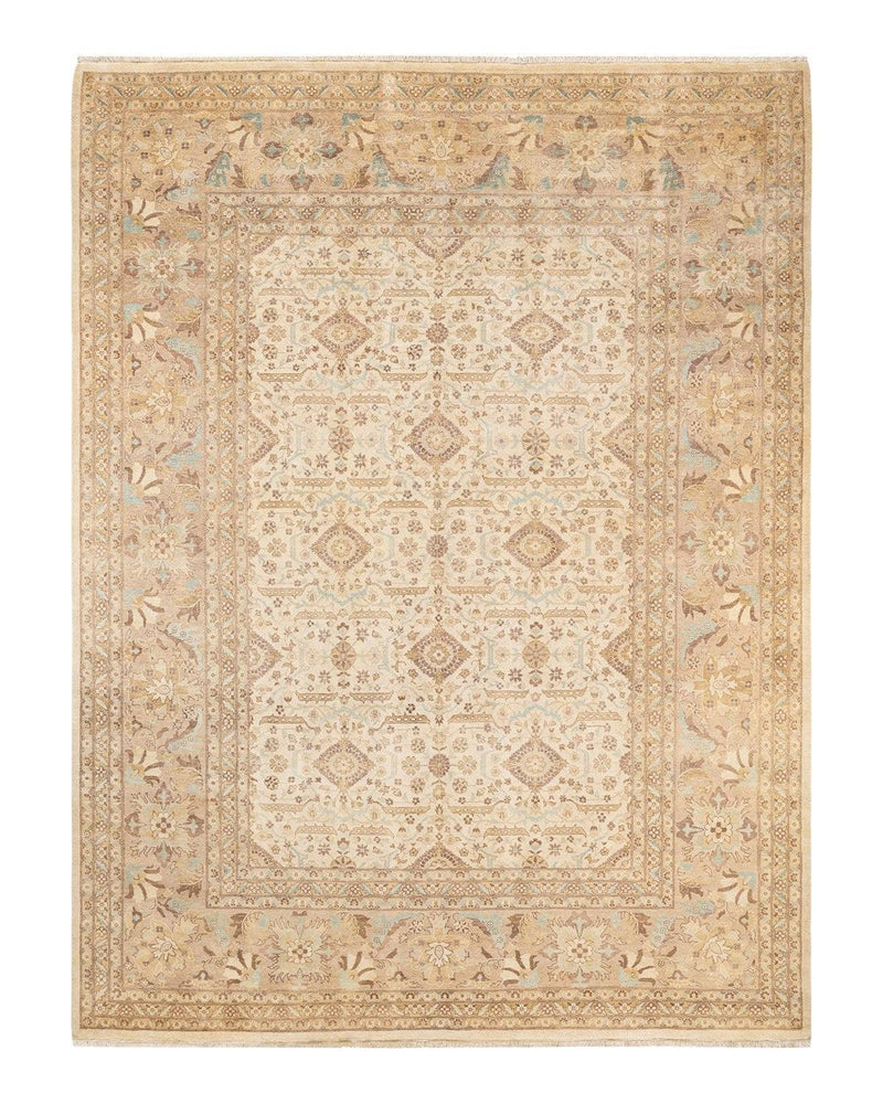 One-of-a-Kind Imported Hand-Knotted Area Rug  - Ivory, 9' 1" x 11' 10" - Modern Rug Importers