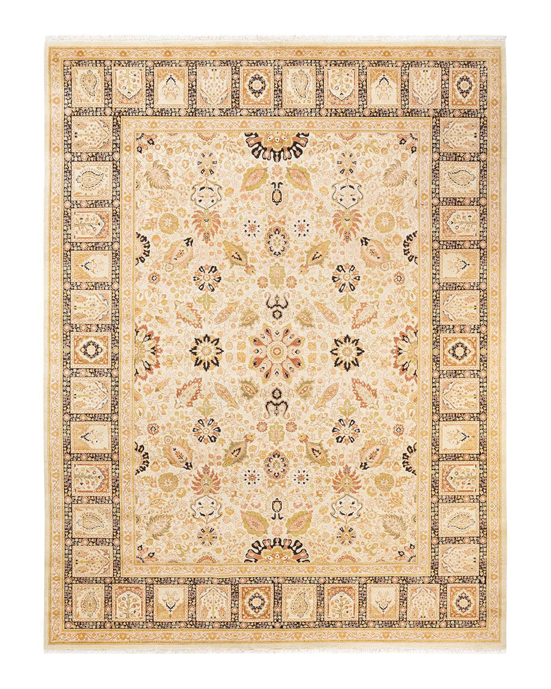 One-of-a-Kind Imported Hand-Knotted Area Rug  - Ivory, 9' 1" x 12' 0" - Modern Rug Importers