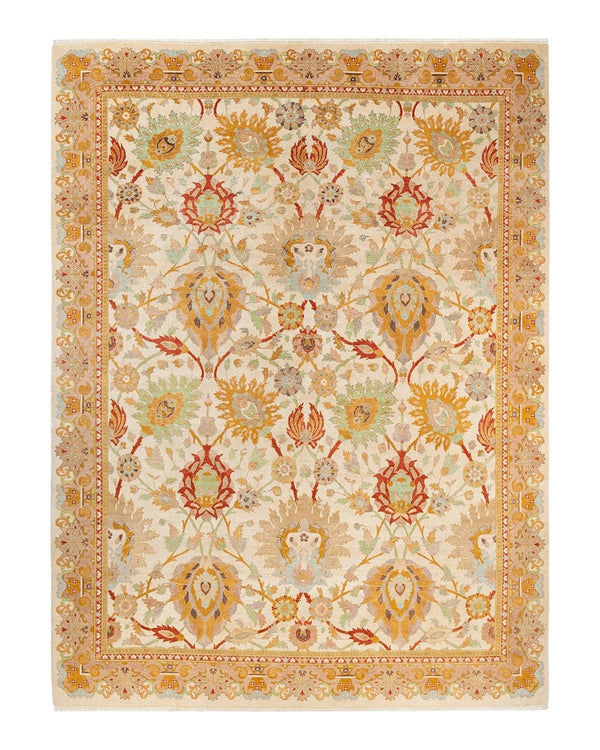 One-of-a-Kind Imported Hand-Knotted Area Rug  - Ivory, 9' 1" x 12' 2" - Modern Rug Importers