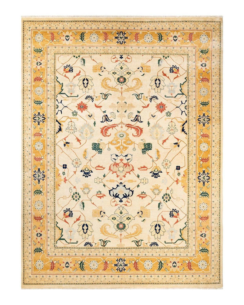 One-of-a-Kind Imported Hand-knotted Area Rug  - Ivory, 9' 1" x 12' 4" - Modern Rug Importers