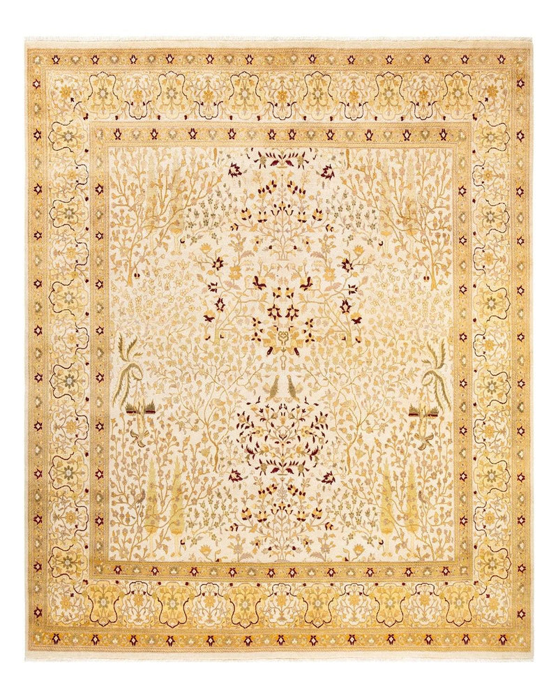 One-of-a-Kind Imported Hand-knotted Area Rug  - Ivory, 9' 1" x 9' 3" - Modern Rug Importers