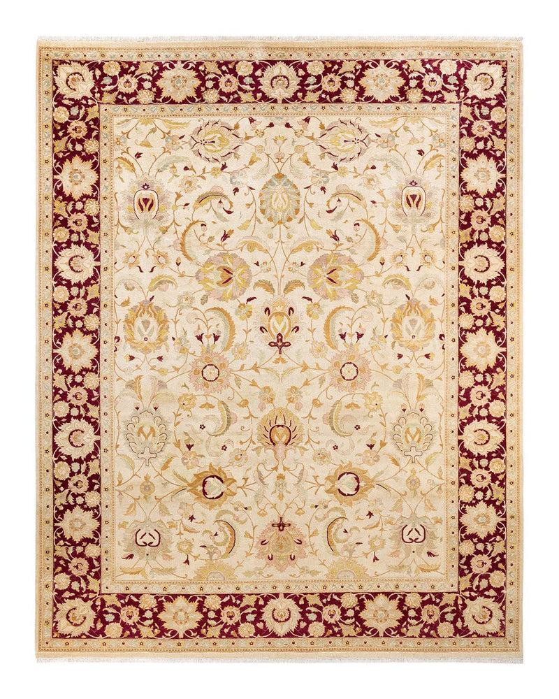 One-of-a-Kind Imported Hand-Knotted Area Rug  - Ivory, 9' 2" x 11' 7" - Modern Rug Importers
