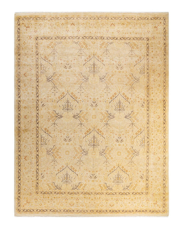 One-of-a-Kind Imported Hand-Knotted Area Rug  - Ivory, 9' 2" x 12' 1" - Modern Rug Importers