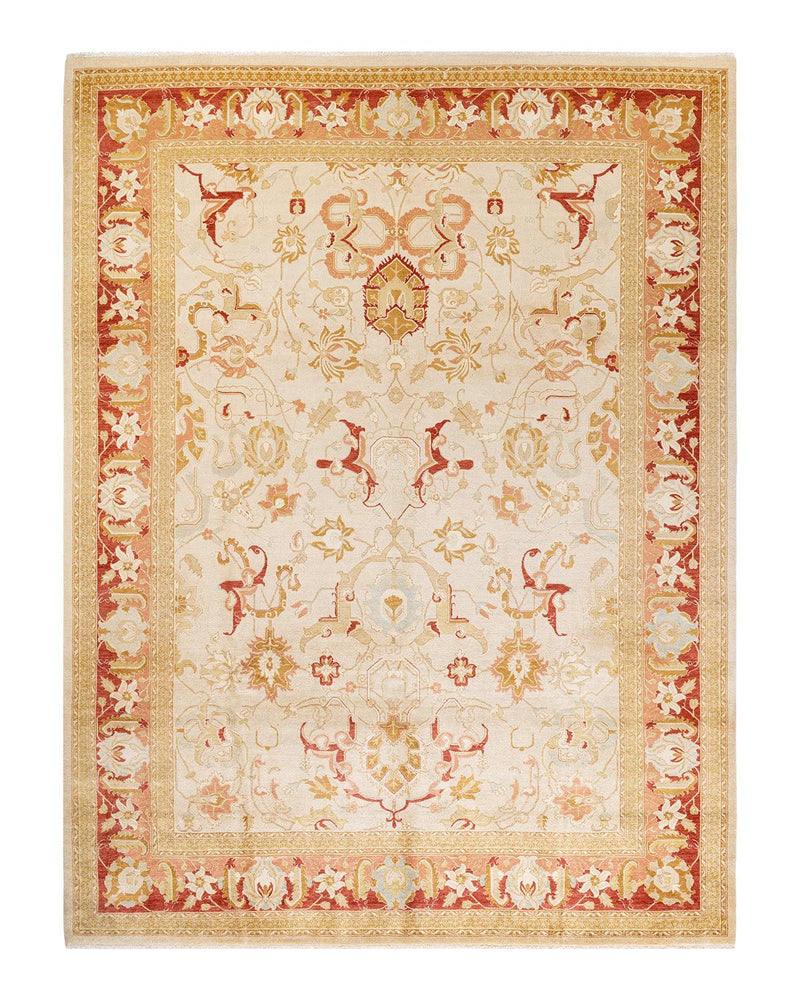 One-of-a-Kind Imported Hand-knotted Area Rug  - Ivory,  9' 2" x 12' 2" - Modern Rug Importers