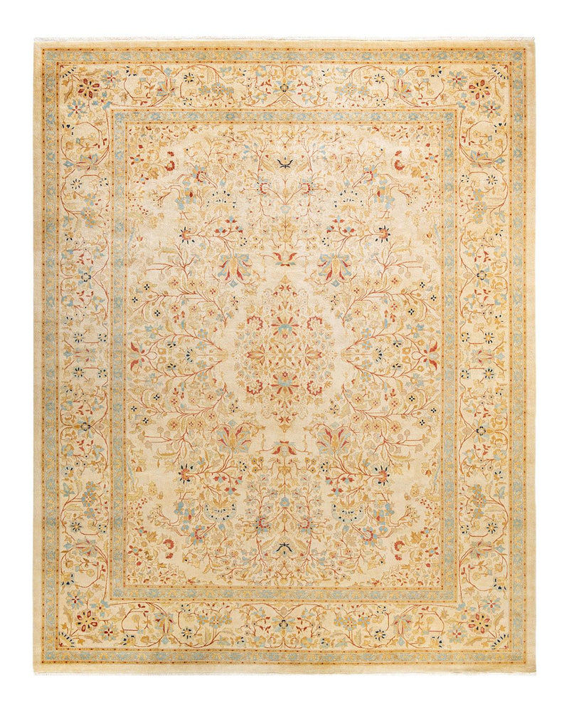 One-of-a-Kind Imported Hand-Knotted Area Rug  - Ivory, 9' 3" x 11' 6" - Modern Rug Importers