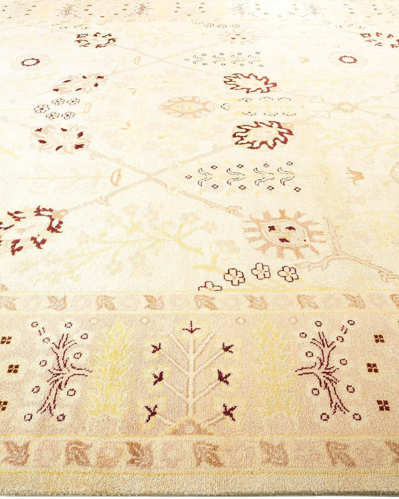 One-of-a-Kind Imported Hand-Knotted Area Rug  - Ivory, 9' 3" x 12' 2" - Modern Rug Importers