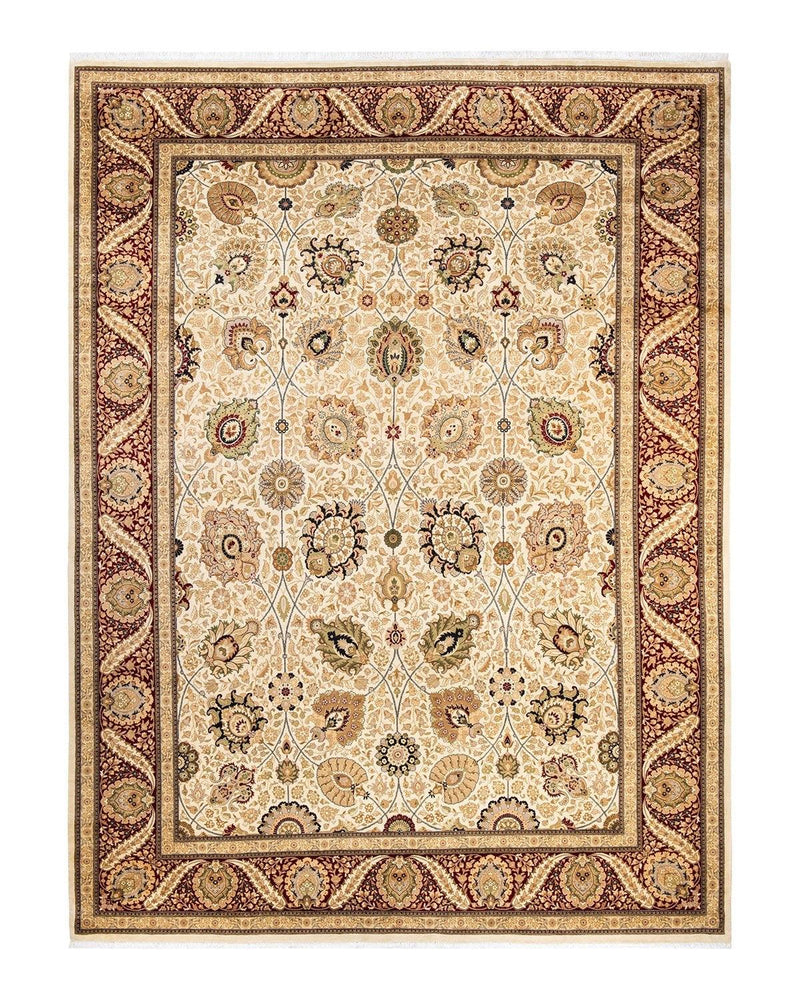 One-of-a-Kind Imported Hand-Knotted Area Rug  - Ivory, 9' 3" x 12' 4" - Modern Rug Importers