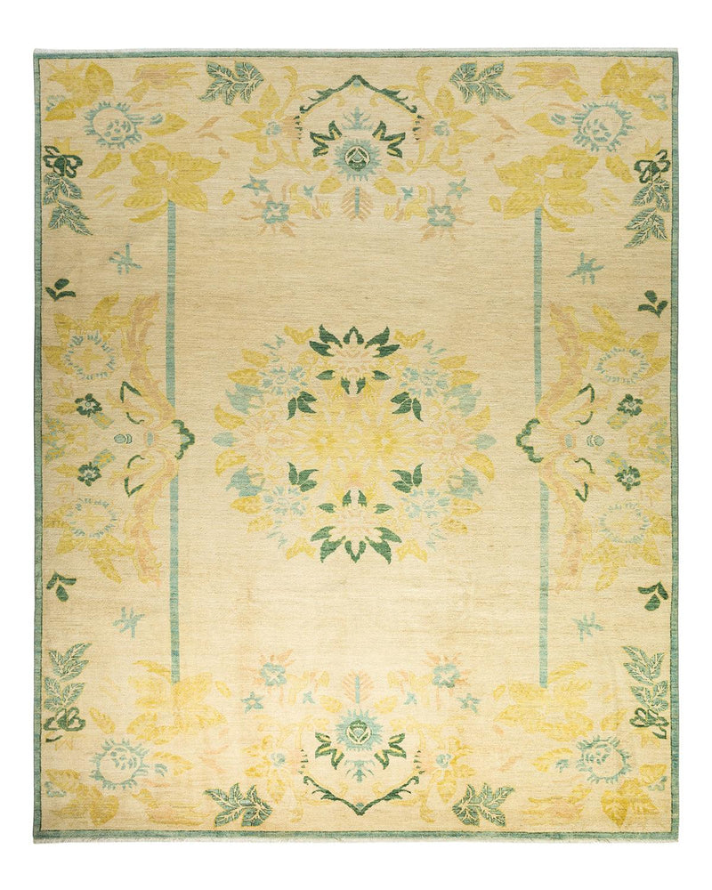 One-of-a-Kind Imported Hand-knotted Area Rug  - Ivory, 9' 5" x 11' 6" - Modern Rug Importers