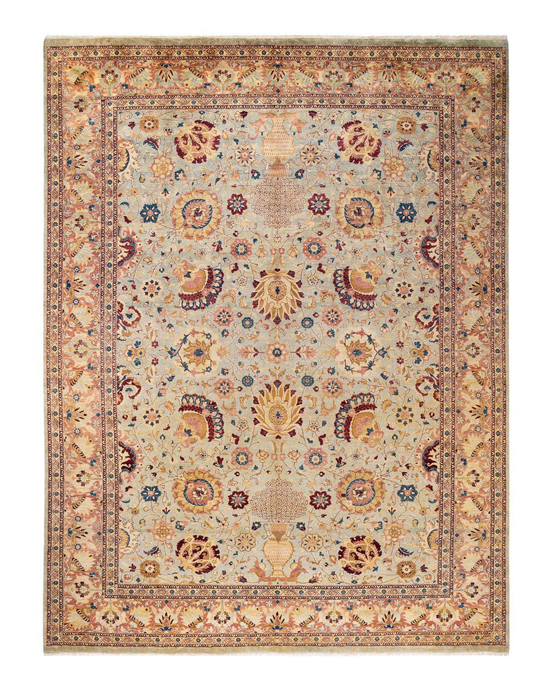 One-of-a-Kind Imported Hand-knotted Area Rug  - Light Blue, 10' 1" x 13' 5" - Modern Rug Importers