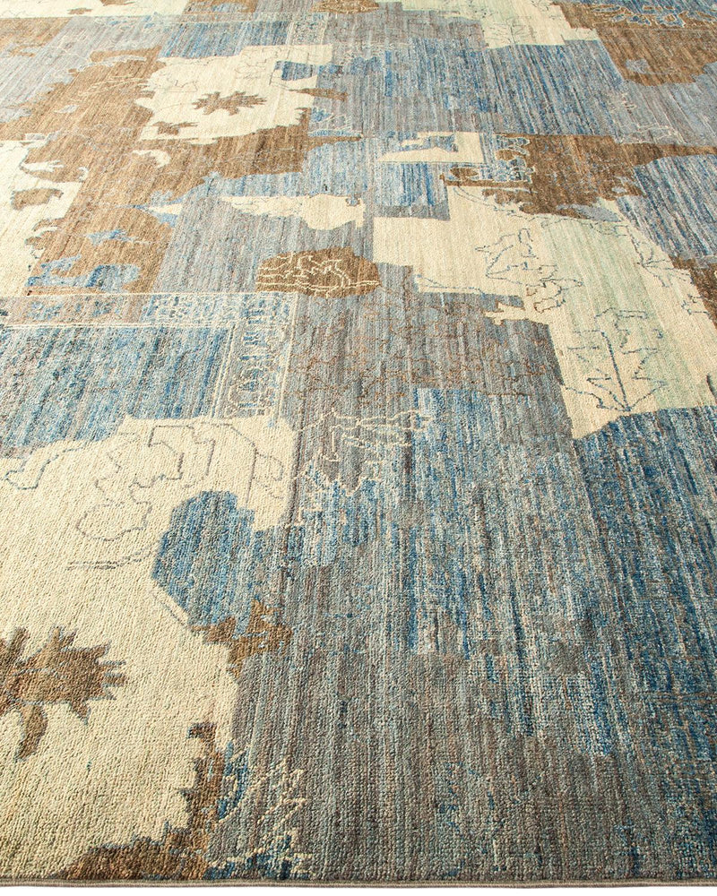 One-of-a-Kind Imported Hand-knotted Area Rug  - Light Blue, 10' 4" x 13' 9" - Modern Rug Importers