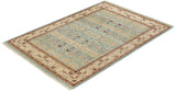 One-of-a-Kind Imported Hand-knotted Area Rug  - Light Blue, 4' 2" x 6' 0" - Modern Rug Importers
