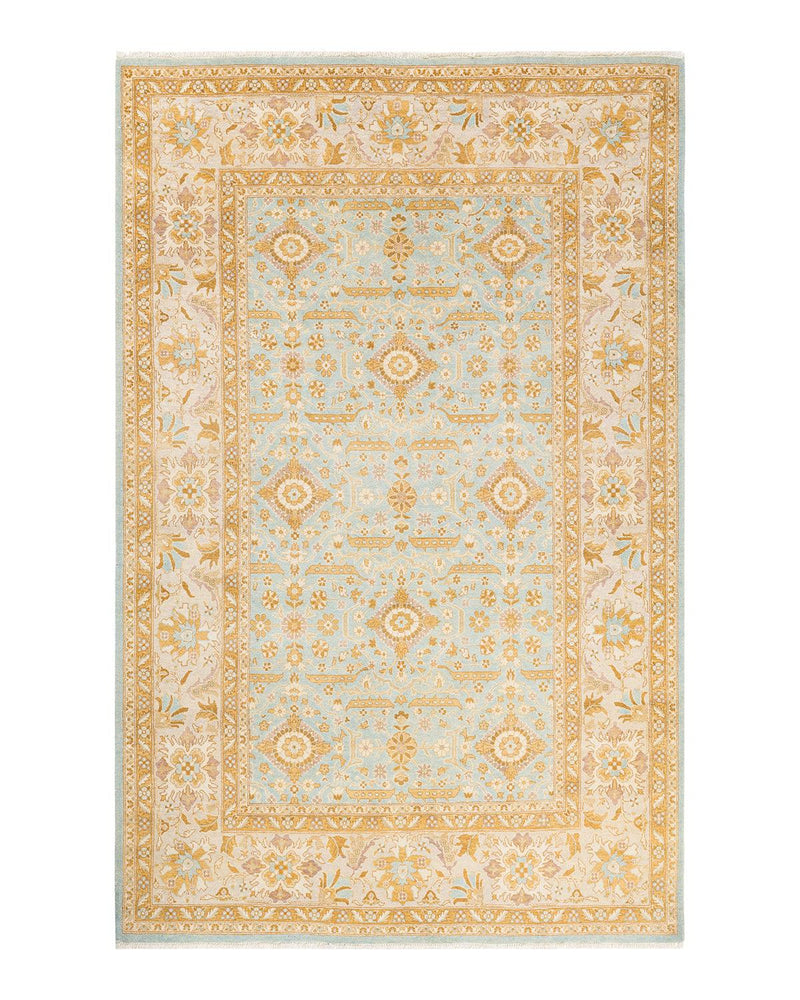 One-of-a-Kind Imported Hand-knotted Area Rug  - Light Blue, 5' 10" x 9' 3" - Modern Rug Importers