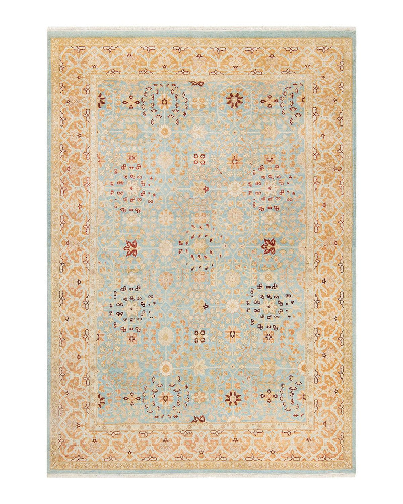 One-of-a-Kind Imported Hand-knotted Area Rug  - Light Blue, 6' 0" x 8' 7" - Modern Rug Importers