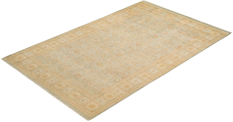 One-of-a-Kind Imported Hand-knotted Area Rug  - Light Blue, 6' 1" x 9' 3" - Modern Rug Importers
