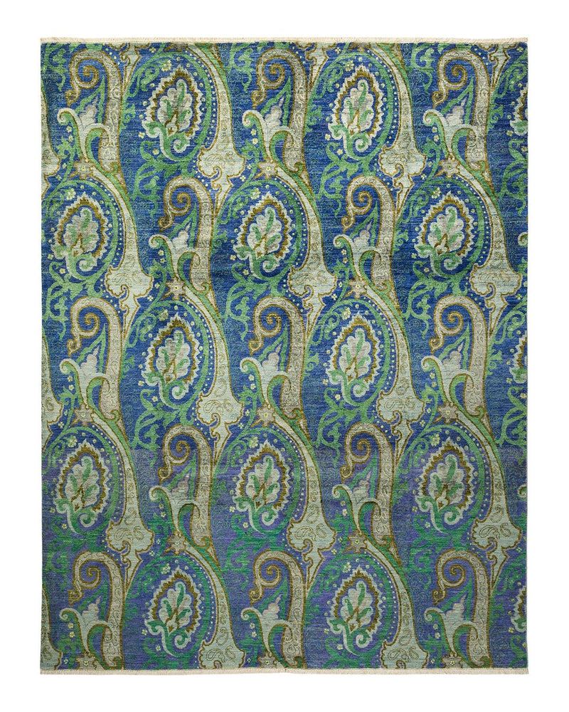 One-of-a-Kind Imported Hand-knotted Area Rug  - Light Blue, 7' 10" x 10' 3" - Modern Rug Importers