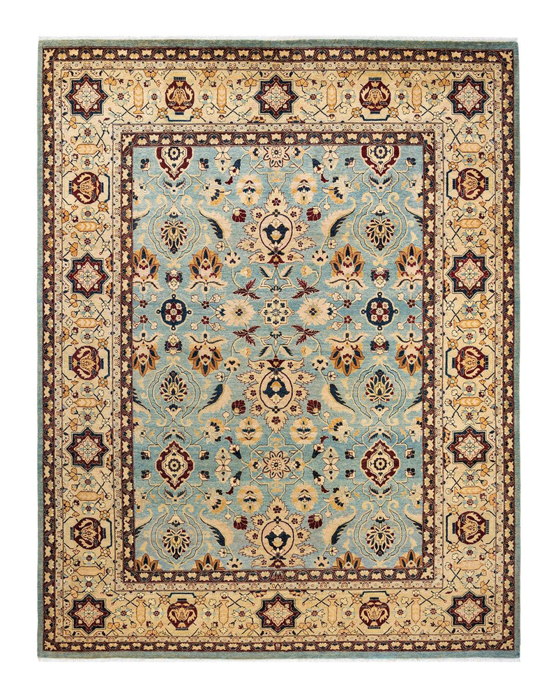 One-of-a-Kind Imported Hand-Knotted Area Rug  - Light Blue, 8' 0" x 10' 2" - Modern Rug Importers