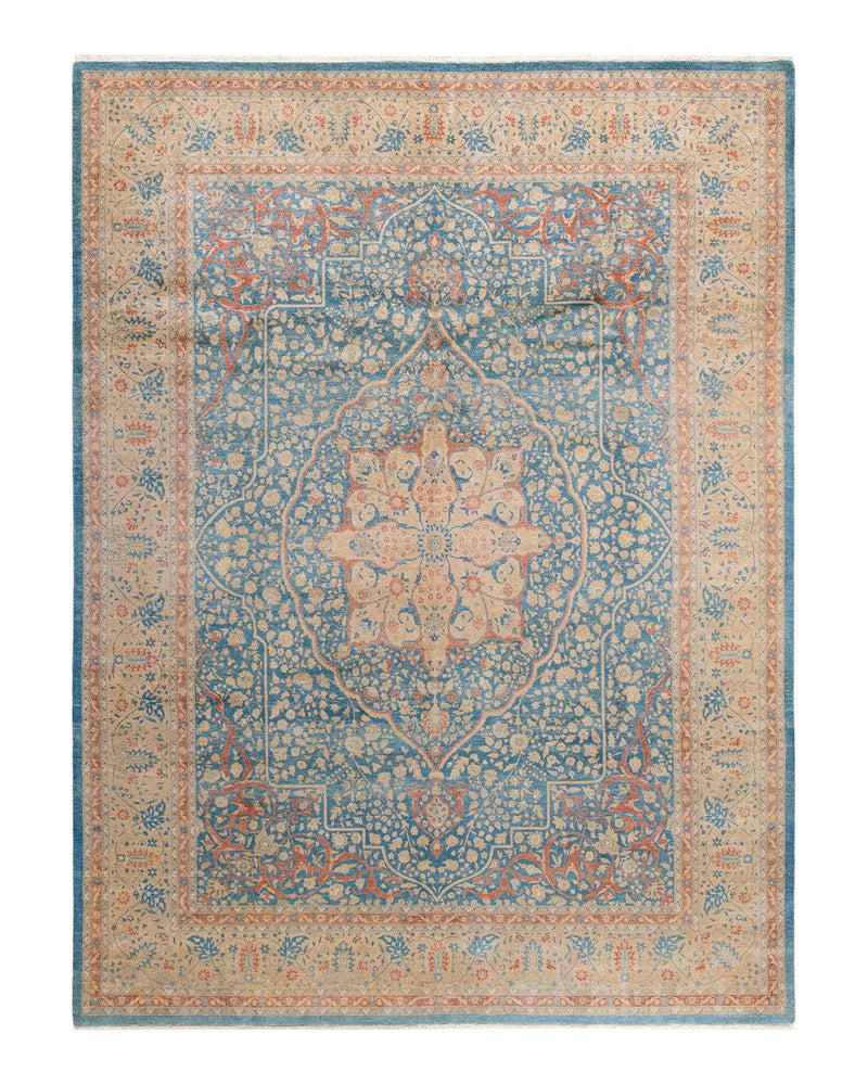 One-of-a-Kind Imported Hand-knotted Area Rug  - Light Blue, 9' 0" x 12' 0" - Modern Rug Importers