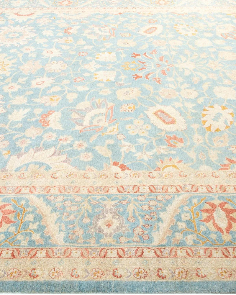 One-of-a-Kind Imported Hand-knotted Area Rug  - Light Blue, 9' 2" x 11' 7" - Modern Rug Importers