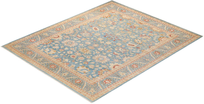 One-of-a-Kind Imported Hand-knotted Area Rug  - Light Blue, 9' 2" x 11' 7" - Modern Rug Importers