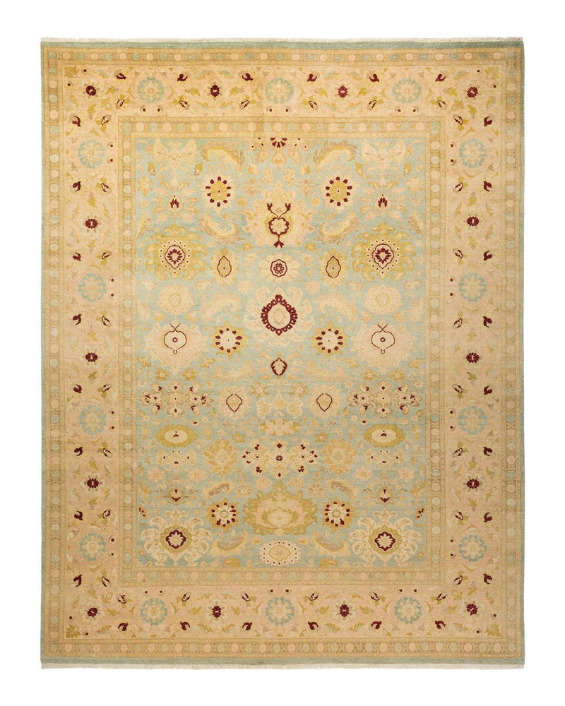One-of-a-Kind Imported Hand-knotted Area Rug  - Light Blue, 9' 4" x 12' 0" - Modern Rug Importers