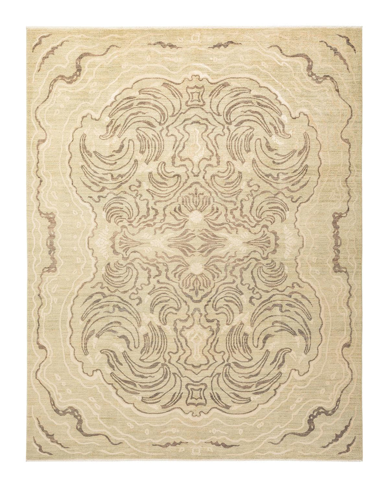 One-of-a-Kind Imported Hand-knotted Area Rug  - Light Gray, 9' 1" x 11' 6" - Modern Rug Importers