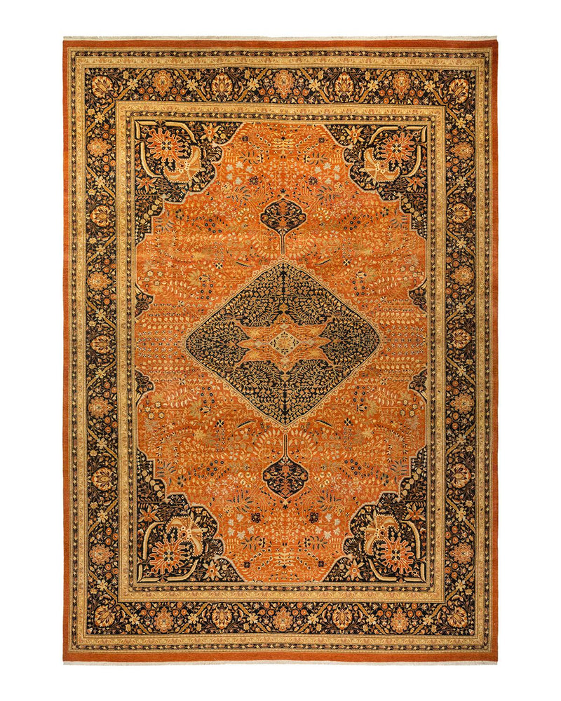 One-of-a-Kind Imported Hand-knotted Area Rug  - Orange, 10' 2" x 14' 7" - Modern Rug Importers