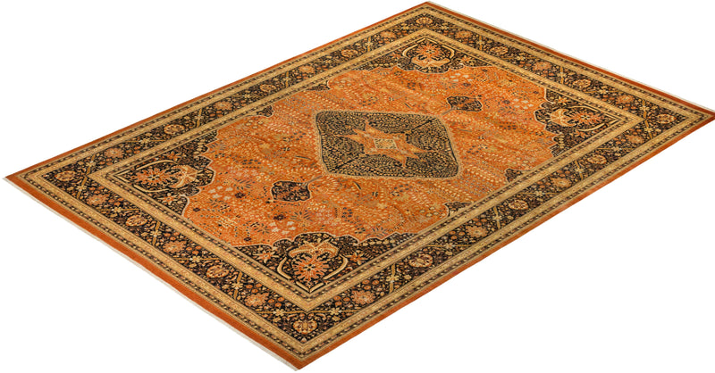 One-of-a-Kind Imported Hand-knotted Area Rug  - Orange, 10' 2" x 14' 7" - Modern Rug Importers