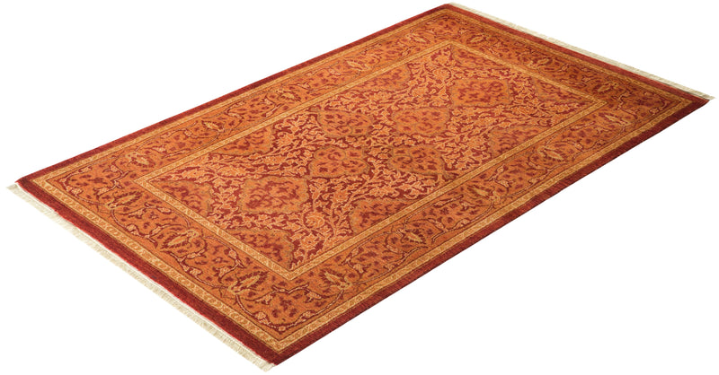 One-of-a-Kind Imported Hand-knotted Area Rug  - Orange, 2' 7" x 4' 2" - Modern Rug Importers