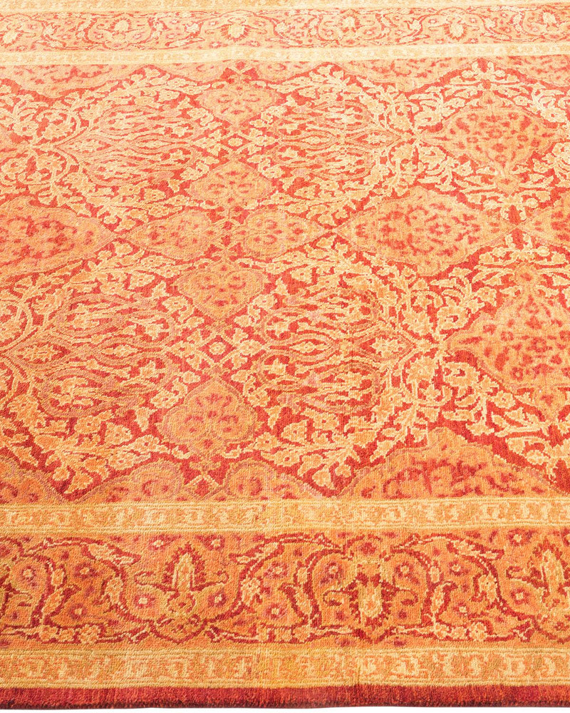One-of-a-Kind Imported Hand-knotted Area Rug  - Orange, 4' 1" x 6' 6" - Modern Rug Importers