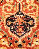 One-of-a-Kind Imported Hand-knotted Area Rug  - Orange, 4' 2" x 5' 10" - Modern Rug Importers