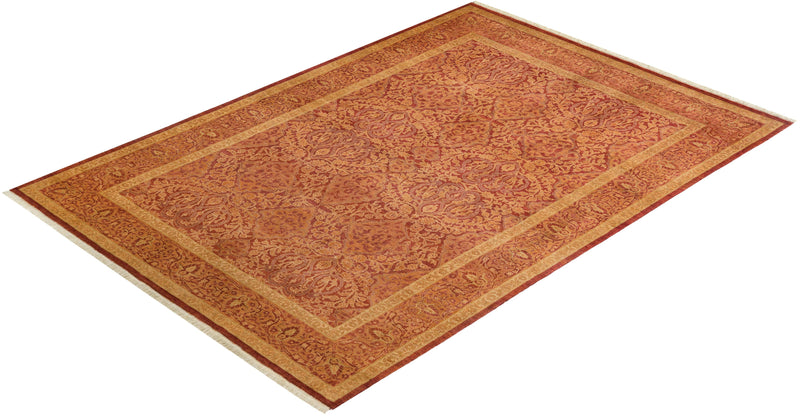 One-of-a-Kind Imported Hand-knotted Area Rug  - Orange, 4' 9" x 6' 8" - Modern Rug Importers