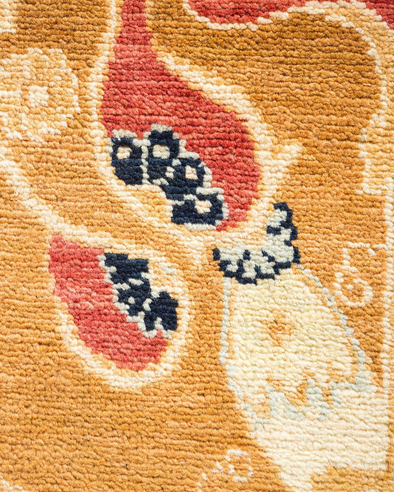 One-of-a-Kind Imported Hand-knotted Area Rug  - Orange, 5' 10" x 8' 10" - Modern Rug Importers