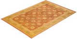 One-of-a-Kind Imported Hand-knotted Area Rug  - Orange, 6' 0" x 8' 9" - Modern Rug Importers