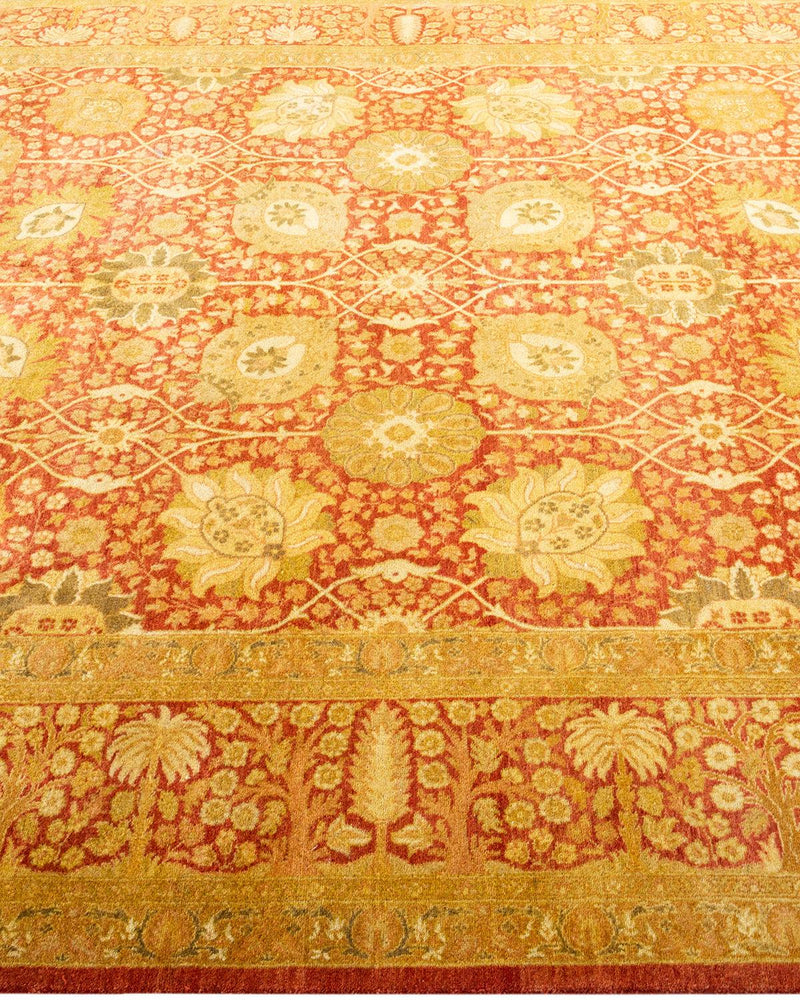One-of-a-Kind Imported Hand-Knotted Area Rug  - Orange, 6' 0" x 9' 1" - Modern Rug Importers