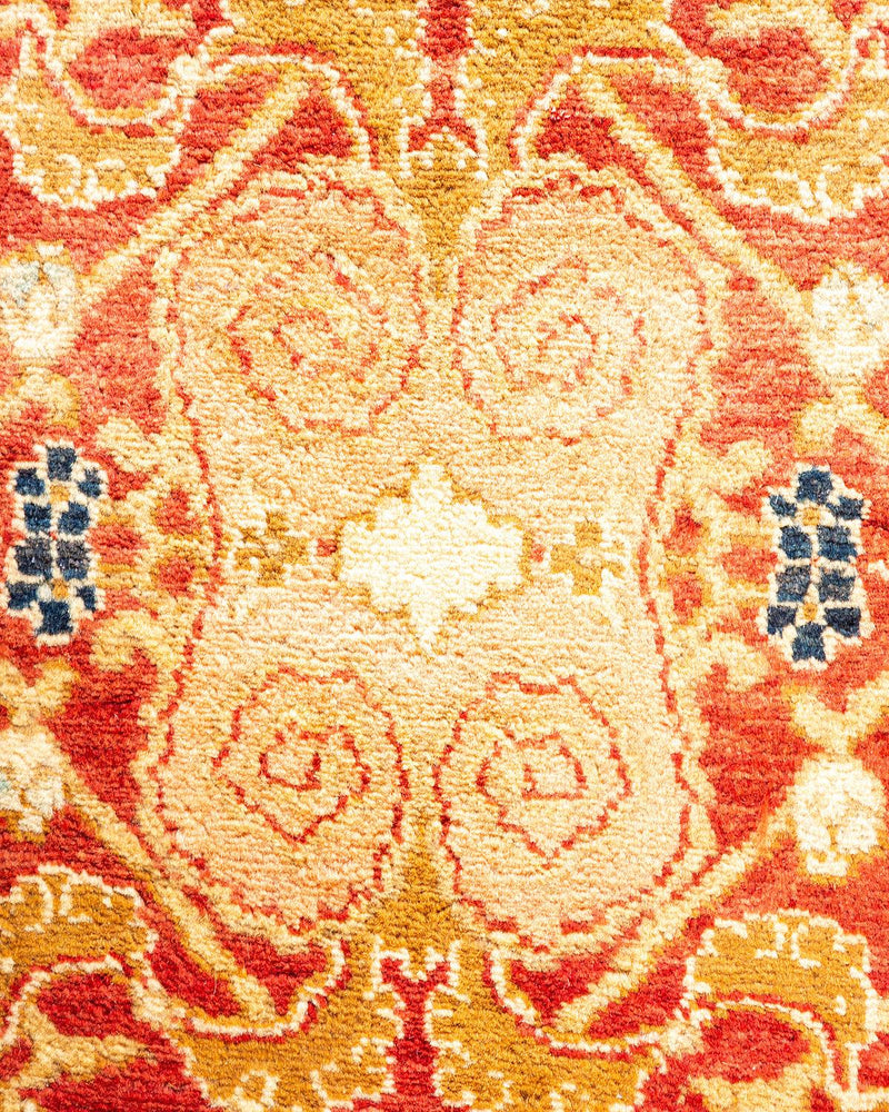 One-of-a-Kind Imported Hand-knotted Area Rug  - Orange,  6' 1" x 9' 0" - Modern Rug Importers